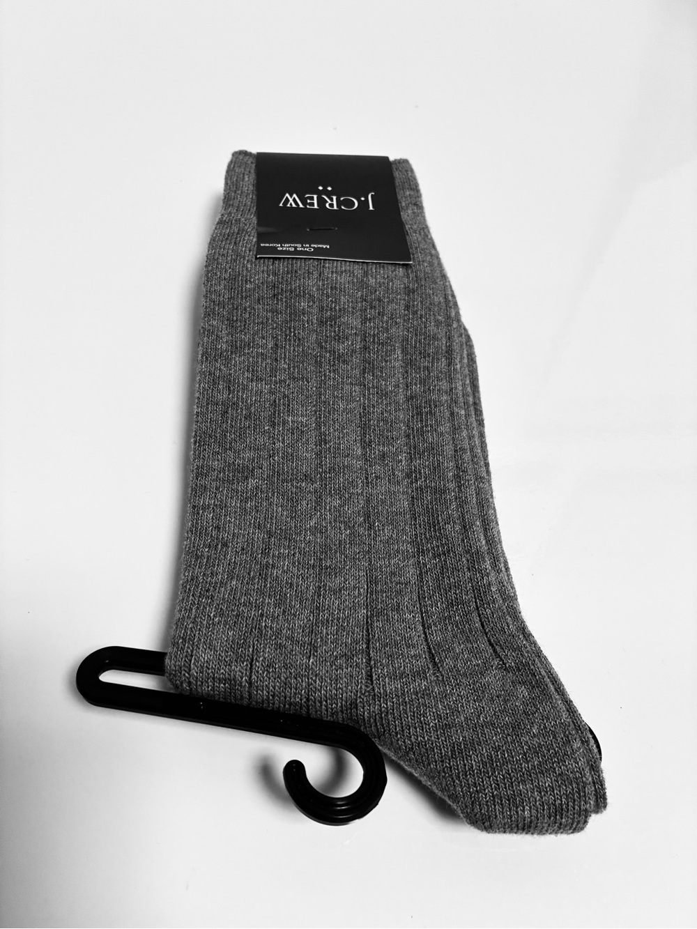 J.Crew Men's Ribbed Crew Socks in Gray (new) - Picture 3 of 3